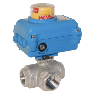 Kobold 3-Way Stainless Steel Ball Valve with Actuator, KUA-PD